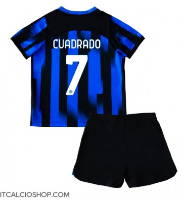 Inter Milan Juan Cuadrado #7 Prima Maglia Bambino 2023-24 Manica Corta (+ Pantaloni corti)